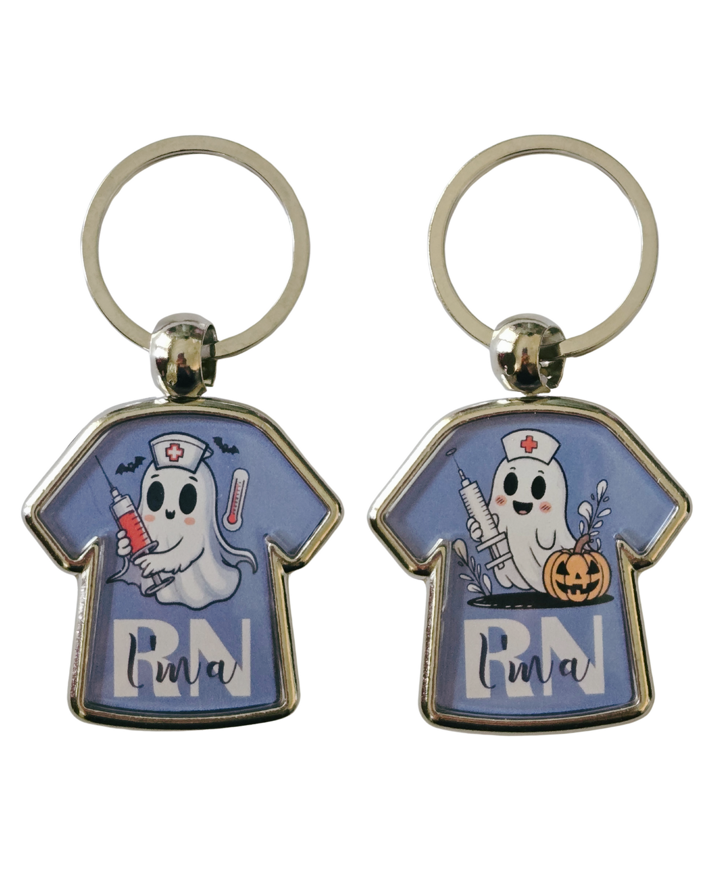 Double-Sided Heavy Metal T-Shirt Shaped Keyring Keychain for Nurse | I'm a RN