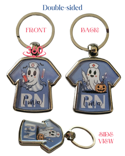 T-Shirt Shaped Double-Sided Keychain for Nurse