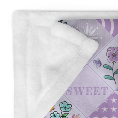 Throw Blanket | Sweet Cute Floral Butterfly Patchwork