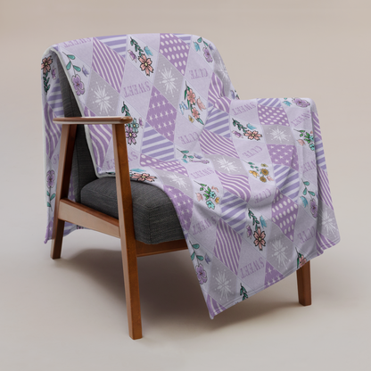 Throw Blanket | Sweet Cute Floral Butterfly Patchwork