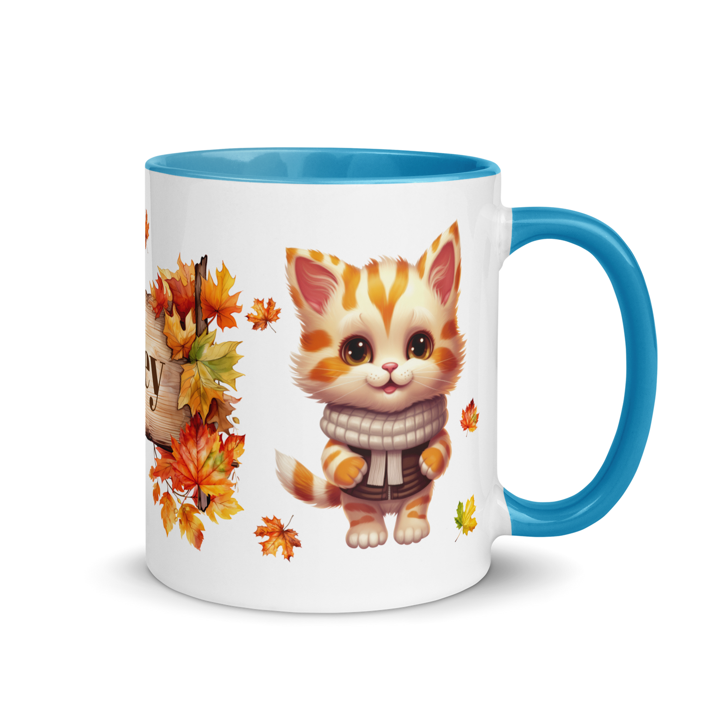 Add Your Name Coffee Mug 11oz | Personalized Autumn Fall Animal Cat