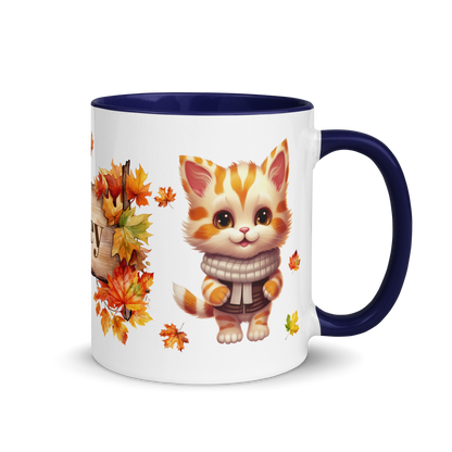 Add Your Name Coffee Mug 11oz | Personalized Autumn Fall Animal Cat