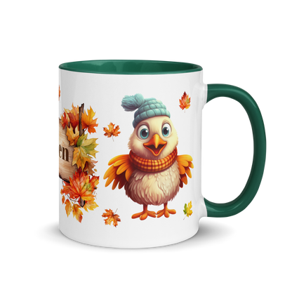 Add Your Name Coffee Mug 11oz | Personalized Autumn Fall Animal Chicken