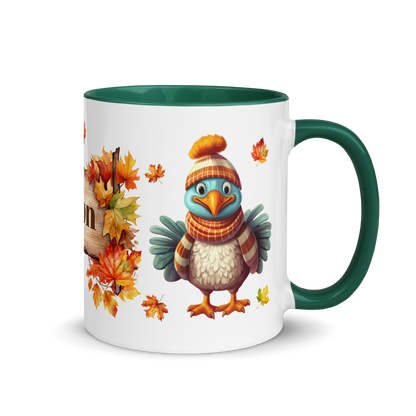 Add Your Name Coffee Mug 11oz | Personalized Autumn Fall Animal Turkey