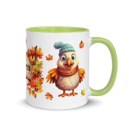 Add Your Name Coffee Mug 11oz | Personalized Autumn Fall Animal Chicken