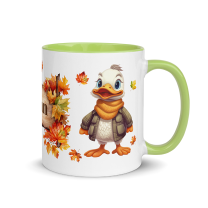 Add Your Name Coffee Mug 11oz | Personalized Autumn Fall Animal Duck