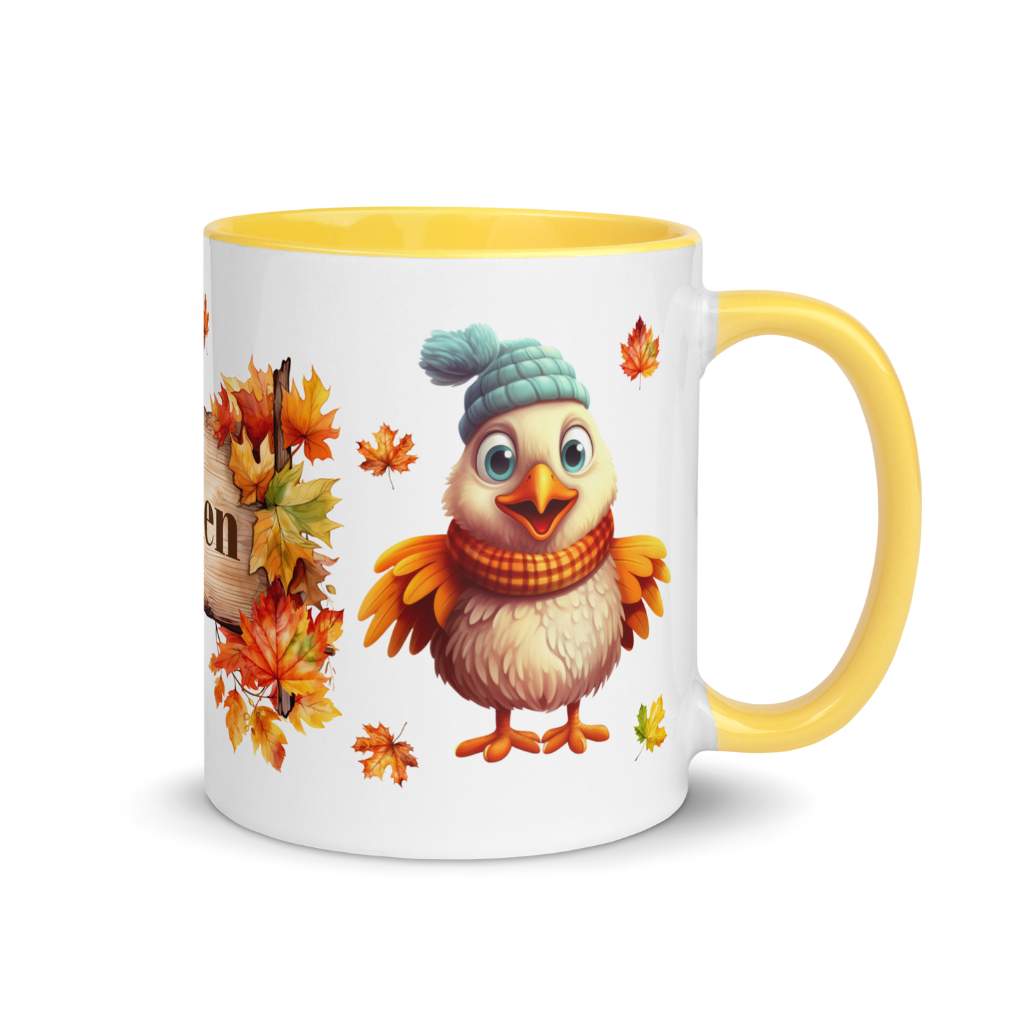 Add Your Name Coffee Mug 11oz | Personalized Autumn Fall Animal Chicken